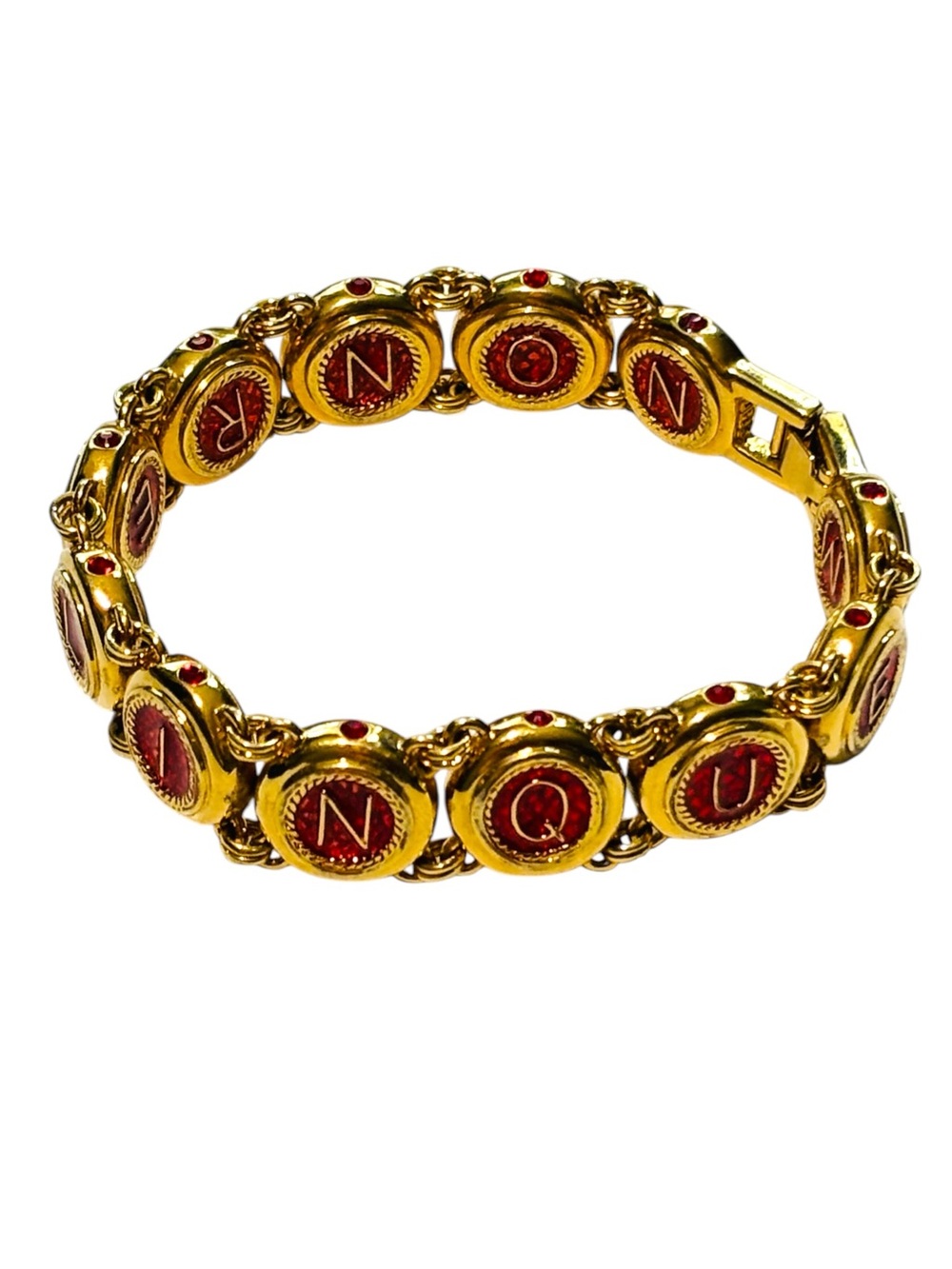 Camrose & Kross Vintage JBK Castellani Wedding Bracelet Red Gold Tone 7”